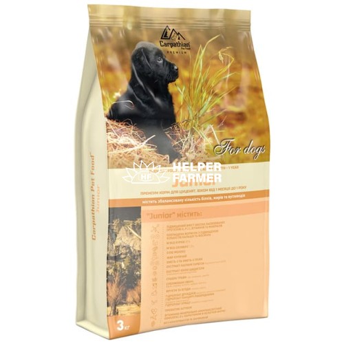 Сухий корм для цуценят Carpathian Pet Food Junior з куркою, скумбрією та сухим молоком, 3 кг