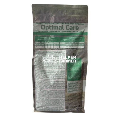 Сухой корм для взрослых кошек Carpathian Pet Food Optimal Care с курицей и морским окунем, 1,5 кг