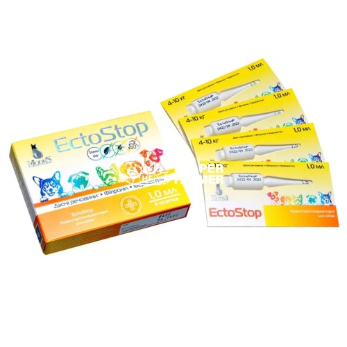 ЭктоСтоп ModeS капли противопаразитарные для собак 4-10 кг, 4 пипетки по 1 мл