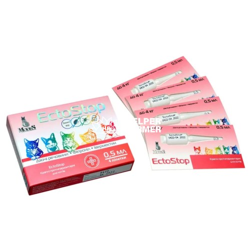 ЭктоСтоп ModeS противопаразитарные капли для кошек до 4 кг, 4 пипетки по 0,5 мл