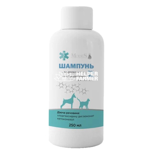 Шампунь ModeS антибактериальный с хлоргексидином 3% и кетоконазолом 1% для собак и кошек, 250 мл