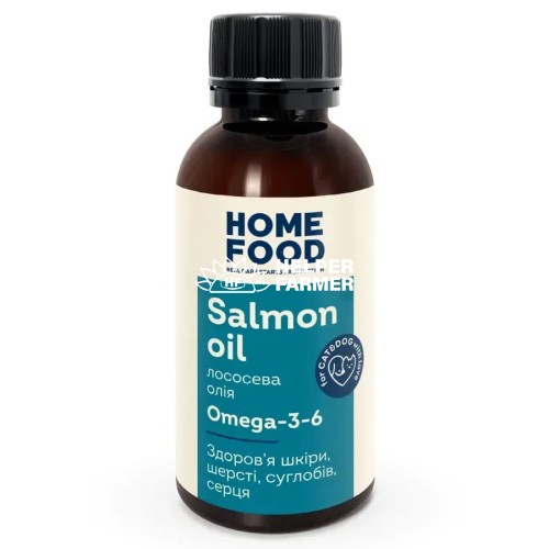Лососева олія Home Food для здоров’я шкіри та блиску шерсті собак і котів, 100 мл