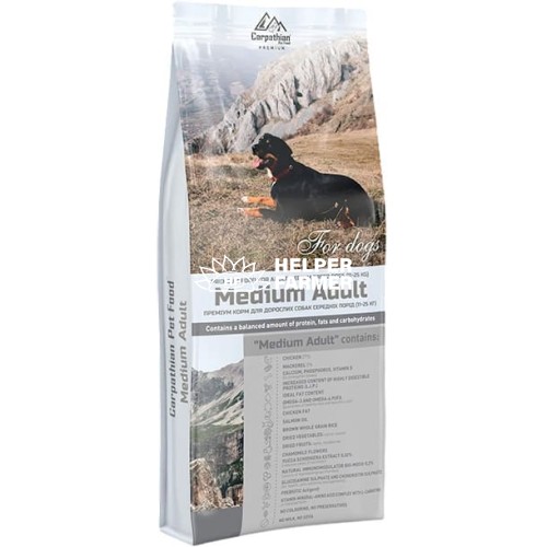 Сухой корм для взрослых собак средних пород Carpathian Pet Food Medium Adult с курицей и палтусом, 1 кг (весовой)