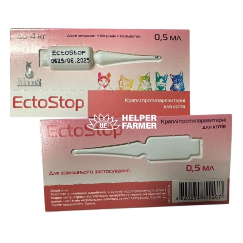 ЭктоСтоп ModeS капли противопаразитарные для кошек до 4 кг, 1 пипетка по 0,5 мл.