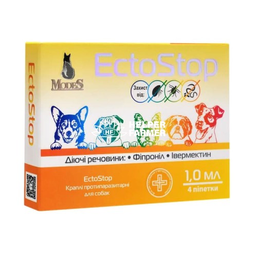 ЕктоСтоп ModeS краплі протипаразитарні для собак 4-10 кг, 1 піпетка по 1 мл