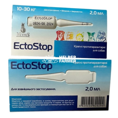 ЕктоСтоп ModeS краплі протипаразитарні для собак 10-30 кг, 1 піпетка по 2 мл