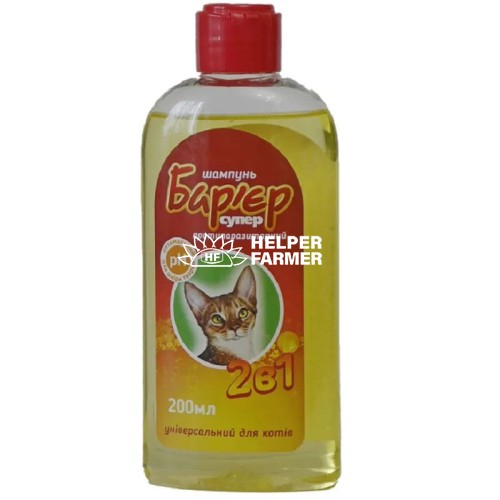 Шампунь для котів Бар'єр Супер 2в1 протипаразитарний універсальний, 300 мл