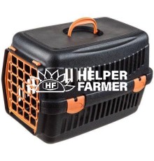 AnimAll Переноска для кошек и собак, черная с разноцветной дверцей 36*35*45