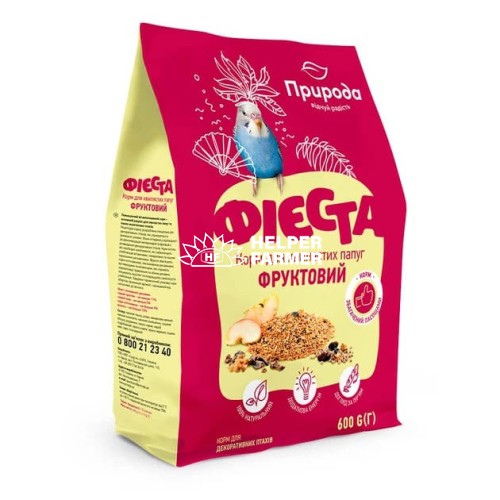 Корм для хвилястих папуг Природа PR241383 Фієста Фруктовий, 600 г
