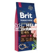 Сухой корм для щенков больших пород Brit Premium Dog Junior L с курицей, 15 кг