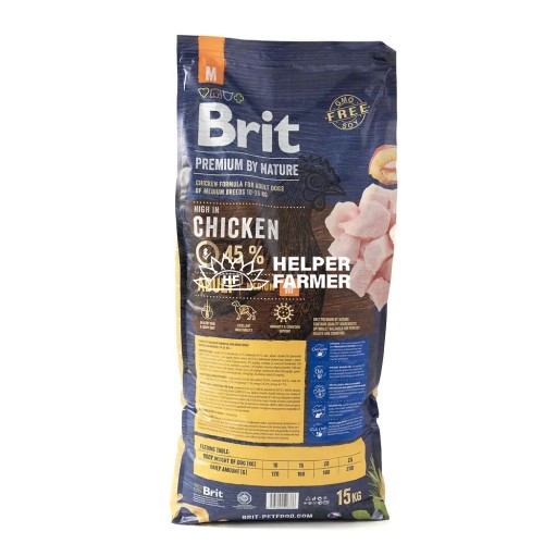 Сухий корм для собак середніх порід 10-25 кг Brit Premium Dog Adult М з куркою, 15 кг