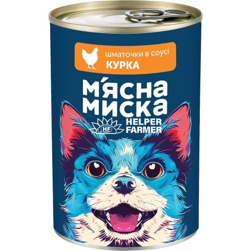 Вологий корм для дорослих собак М'ясна Миска шматочки в соусі з куркою, 1.24 кг