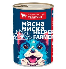 Вологий корм для дорослих собак М'ясна Миска шматочки в соусі з телятиною, 1.24 кг
