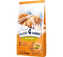 Сухой корм для кошек Club 4 Paws Premium с кроликом, 14 кг