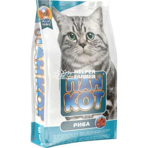 Сухой корм для котов Пан Кот Рыба, 10 кг