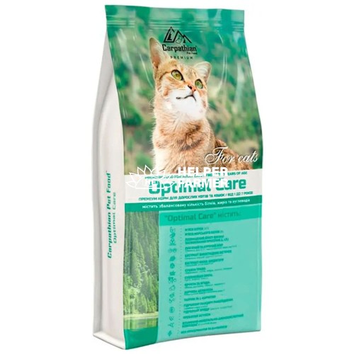 Сухой корм для взрослых кошек Carpathian Pet Food Optimal Care с курицей и морским окунем, 1 кг (весовой)