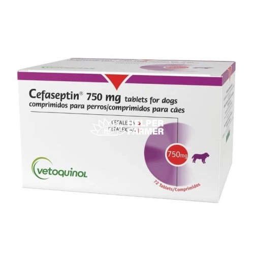 Цефасептин 750 мг Vetquinol антибактеріальний препарат для собак, 6 таблеток