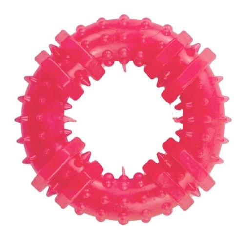 Игрушка для собак кольцо с шипами 12 см. Agility розовое