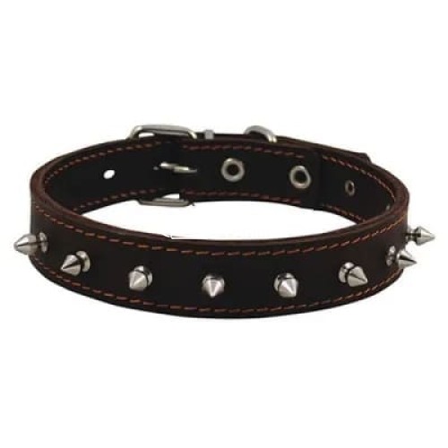 Ошейник Franty 251013/1 Наполеон шипы кожа 25 мм, длина 32-42 см черный