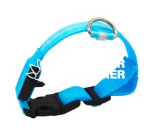 Нашийник для собак, що світиться, на акумуляторі з USB-зарядкою блакитний XL 52-60 см