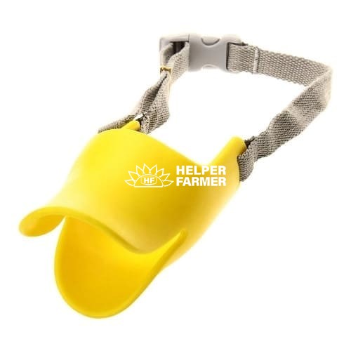 Намордник УНИ Маска S силиконовая уточка желтая Ш-17-30 Р-12 см Вес 2.5-4.5 кг