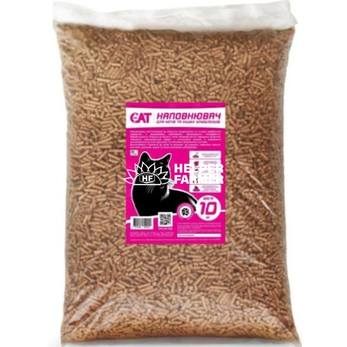 Деревянный наполнитель туалета для кошек WC CAT с активированным углем, 10 кг
