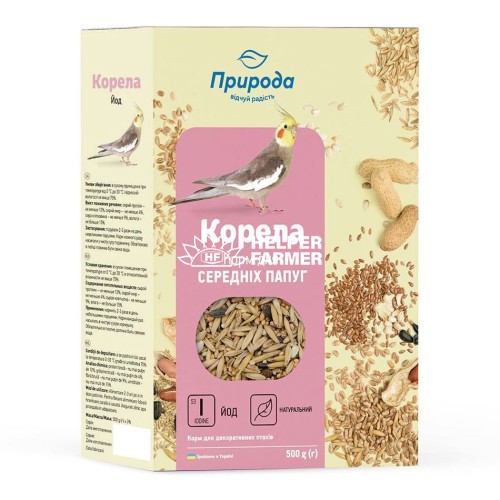 Корм для середніх папуг Природа PR241081 Корела + Йод, 500 г