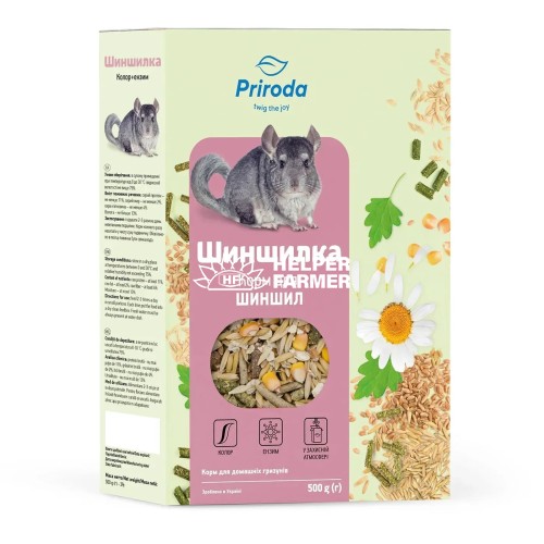 Корм для гризунів Природа PR241077 Шиншилка колор + ензим, 500 г