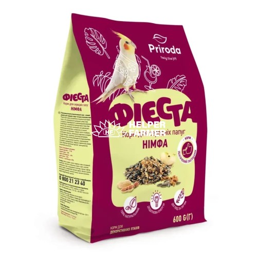 Корм Природа Фиеста Нимфа для средних попугаев, 600 г