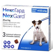 Нексгард таблетки от блох и клещей для собак весом 4-10 кг, 1 штука