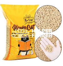 Деревянный наполнитель WonderCat light – натуральный, экологичный, безопасный для кошек, грызунов и птиц, 9 кг