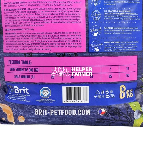 Сухий корм для собак дрібних порід вагою до 10 кг Brit Premium Dog Adult S з куркою, 1 кг
