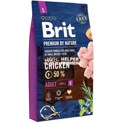 Сухий корм для собак дрібних порід вагою до 10 кг Brit Premium Dog Adult S з куркою, 1 кг (ваговий)