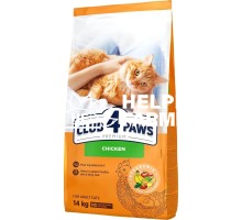 Сухой корм для кошек Club 4 Paws Premium с курицей, 14 кг