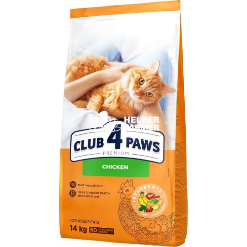 Сухой корм для кошек Club 4 Paws Premium с курицей, 14 кг
