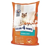 Сухой корм для кошек Club 4 Paws Premium Sterilised для стерилизованных кошек, 14 кг