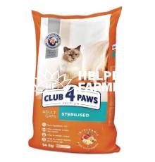 Сухой корм для кошек Club 4 Paws Premium Sterilised для стерилизованных кошек, 14 кг
