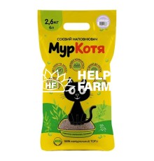 Соєвий наповнювач для котів в лоток (туалет) МурКотя лаванда, 2,6 кг/6 л (тофу)