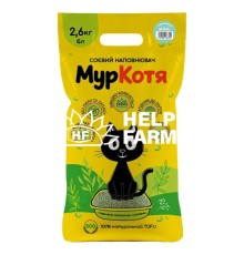 Соєвий наповнювач для котів в лоток (туалет) МурКотя м'ята, 2,6 кг/6 л (тофу)