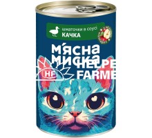 Влажный корм Мясная Миска для кошек кусочки в соусе с уткой и яблоками, 415 г
