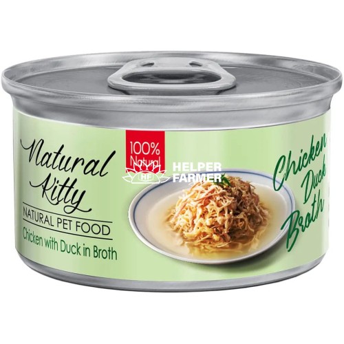 Вологий корм для котів Natural Kitty Broth Series у бульйоні з куркою та качкою, 80 г
