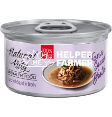 Вологий корм для котів Natural Kitty Broth Series у бульйоні з тунцем та кальмарами, 80 г