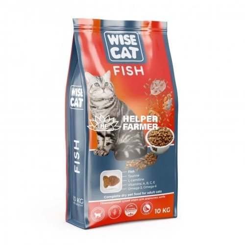 Корм для котів Wise Cat Veal Fish (риба), 10 кг