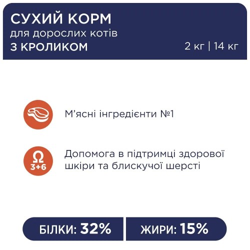 Сухий корм для котів Club 4 Paws Premium з кроликом, 1 кг (ваговий)