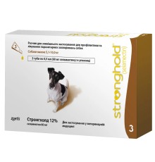 Стронгхолд 12% краплі від паразитів для собак 5,1-10 кг, 3 піпетки по 0,5 мл