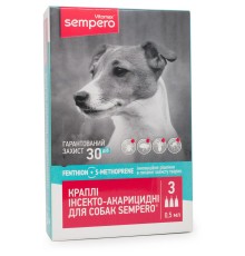 Капли на холке Vitomax Sempero от блох и клещей для собак весом 3-10 кг, 0,5 мл, 1 пипетка