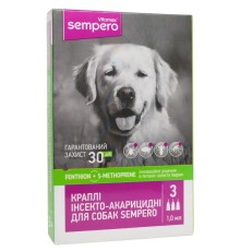 Капли на холке Vitomax Sempero от блох и клещей для собак весом 10-25 кг, 1,0 мл