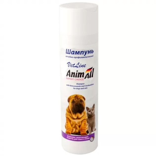 Шампунь AnimAll VetLine с хлоргексидином и кетоконазолом, 250 мл