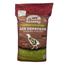 Комбікорм Калинка повнораціонний для молодняка - перепела 6700, 25 кг