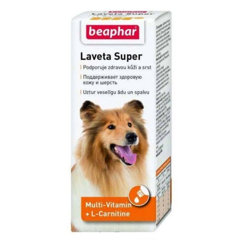 Вітаміни для собак Beaphar Laveta Super від линьки, для здорової шкіри та красивої блискучої вовни, 50 мл